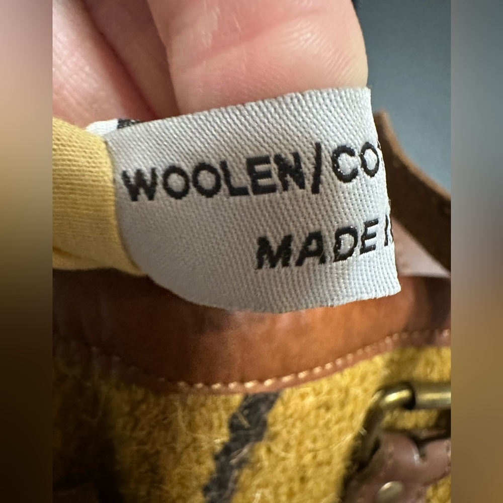Raj woolen, cotton, leather boho bag tote. Vintage new with tags. Anthropologie - Picture 6 of 9